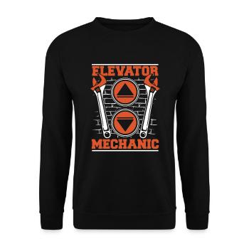 Elevator Mechanic Inspector Technician Elevator - Unisex Sweatshirt - black - Front - Alina (178cm) & Michal (187cm)