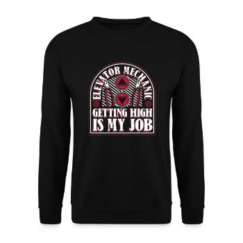 Elevator Mechanic Getting High Is My Job Elevator - Unisex Sweatshirt - black - Front - Alina (178cm) & Michal (187cm)