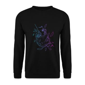 Brown-Throated Pilosa Folivora Lover Sloth - Unisex Sweatshirt - black - Front - Alina (178cm) & Michal (187cm)