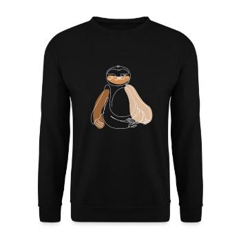Lineart Pilosa folivora Chien d’amour à gorge brune paresseux - Sweat-shirt Unisexe - noir - Devant - Alina (178cm) & Michal (187cm)