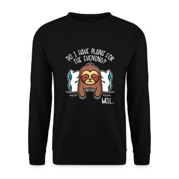 J’ai des projets pour le soir à gorge brune - Sweat-shirt Unisexe - noir - Devant - Alina (178cm) & Michal (187cm)