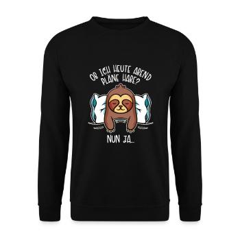 Ich Habe Heute Abend Pläne Folivora - Unisex Pullover - Schwarz - Vorne - Alina (178cm) & Michal (187cm)