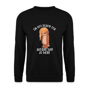 Not Ready For Another Day At Work Pilosa Folivora - Unisex Sweatshirt - black - Front - Alina (178cm) & Michal (187cm)