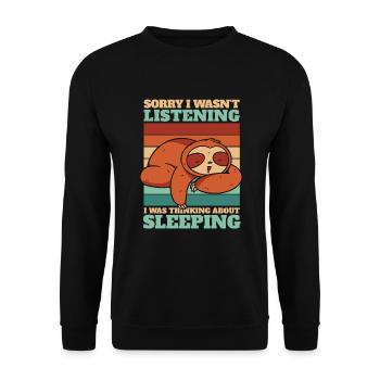 Was Thinking About Sleeping Pilosa Folivora Lover - Unisex Sweatshirt - black - Front - Alina (178cm) & Michal (187cm)