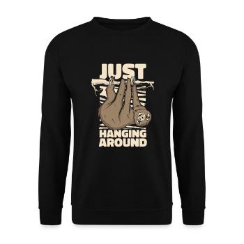 Just Hanging Around Brown-Throated Pilosa - Unisex Sweatshirt - black - Front - Alina (178cm) & Michal (187cm)