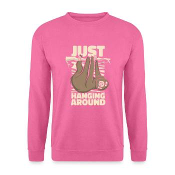Juste traîner autour du pilosa, à gorge brune - Sweat-shirt Unisexe - rose - Devant