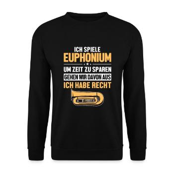 Euphoniumspieler hat immer Recht Euphonist Player - Sweat-shirt Unisexe - noir - Devant - Alina (178cm) & Michal (187cm)