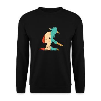 Retro Prospektion Seife Bergbau Bergmann Goldwaschen - Unisex Pullover - Schwarz - Vorne - Alina (178cm) & Michal (187cm)