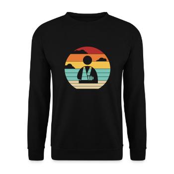 Retro Broken Arm Leg Broken Bone Broken Finger - Unisex Sweatshirt - black - Front - Alina (178cm) & Michal (187cm)
