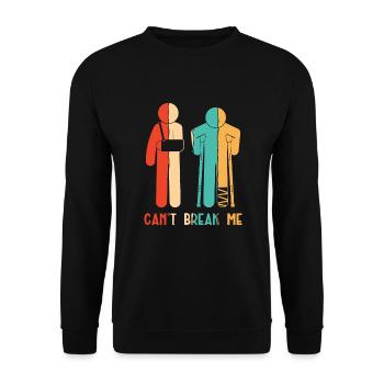 Je ne peux pas me casser Doigt cassé Os de la jambe du bras cassé - Sweat-shirt Unisexe - noir - Devant - Alina (178cm) & Michal (187cm)