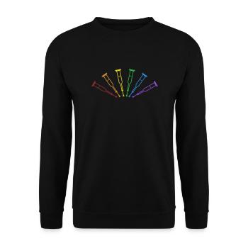 Bone Fracture LGBT Rainbow Broken Bone Surgeon - Unisex Sweatshirt - black - Front - Alina (178cm) & Michal (187cm)