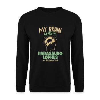 My Brain is 95% Parasaurolophus Dinosaur - Unisex Sweatshirt - black - Front - Alina (178cm) & Michal (187cm)