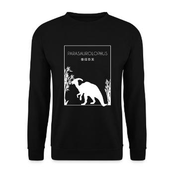Parasaurolophus Chinese Hanzi Dinosaur Lover - Unisex Sweatshirt - black - Front - Alina (178cm) & Michal (187cm)
