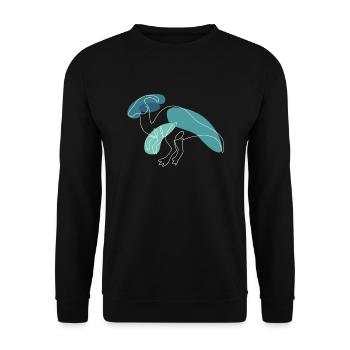 Lineart Parasaurolophini Hadrosauridae Lover - Unisex Sweatshirt - black - Front - Alina (178cm) & Michal (187cm)