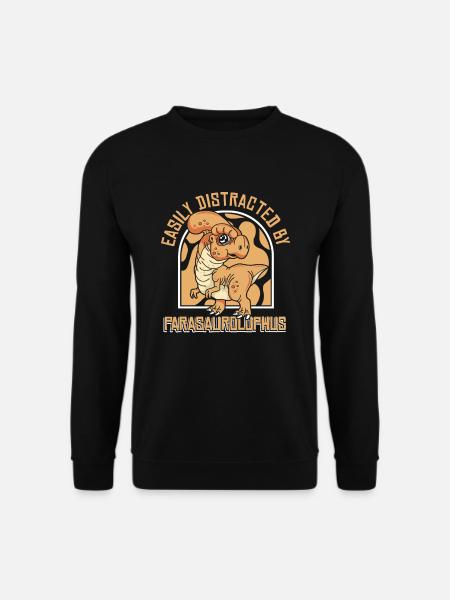 Easily Distracted By Parasaurolophus Lover - Unisex Sweatshirt - black