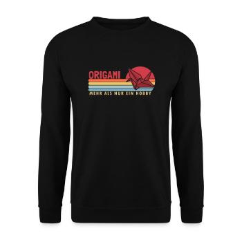 Origami mehr als ein Hobby Paper Crane Folding - Unisex Pullover - Schwarz - Vorne - Alina (178cm) & Michal (187cm)