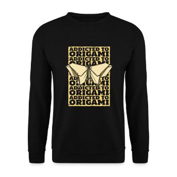 Addicted To Origami Owl Paper Crane Folding - Unisex Sweatshirt - black - Front - Alina (178cm) & Michal (187cm)