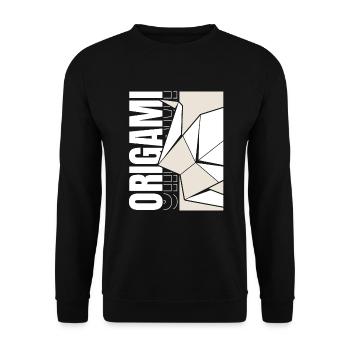 Falten Eule Papierkranich Meister Origami - Unisex Pullover - Schwarz - Vorne - Alina (178cm) & Michal (187cm)