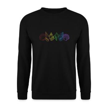 Sac à coquillages arc-en-ciel LGBT Bivalvia Seashell - Sweat-shirt Unisexe - noir - Devant - Alina (178cm) & Michal (187cm)