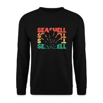 Retro Silhouette Sac à coquillages Bivalvia Seashell - Sweat-shirt Unisexe - noir - Devant - Alina (178cm) & Michal (187cm)