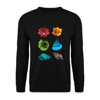 Sac à coquillages Bivalvia Hunter Seashell - Sweat-shirt Unisexe - noir - Devant - Alina (178cm) & Michal (187cm)