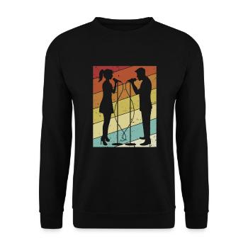 Rétro Opéra Ténor Chanteur Chanteur Amant - Sweat-shirt Unisexe - noir - Devant - Alina (178cm) & Michal (187cm)