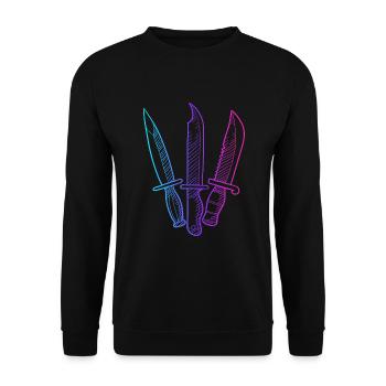 Butcher Knife Collectible Restoration Lover Knife - Unisex Sweatshirt - black - Front - Alina (178cm) & Michal (187cm)