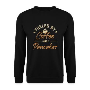 Alimenté par le café et les crêpes Recettes Flapjack - Sweat-shirt Unisexe - noir - Devant - Alina (178cm) & Michal (187cm)