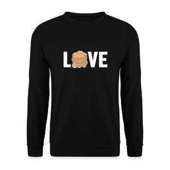 Recettes de crêpes d’amour Griddlecake Flapjack Pancake - Sweat-shirt Unisexe - noir - Devant - Alina (178cm) & Michal (187cm)