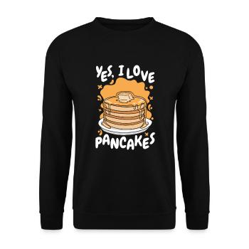 j’aime les recettes de crêpes Griddlecake Lover - Sweat-shirt Unisexe - noir - Devant - Alina (178cm) & Michal (187cm)