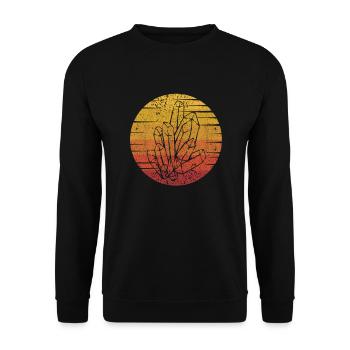 Retro Geologist Rockhounding Mineral Collector - Unisex Sweatshirt - black - Front - Alina (178cm) & Michal (187cm)