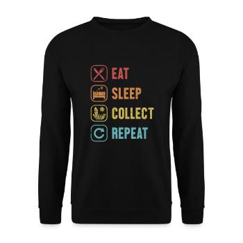 Manger Dormir Collecter Répéter Géologue Minéral - Sweat-shirt Unisexe - noir - Devant - Alina (178cm) & Michal (187cm)