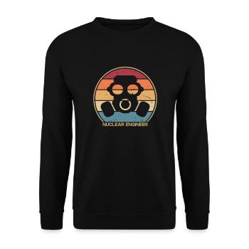 Retro Kernkraftwerk Energie Uran Kernkraft - Unisex Pullover - Schwarz - Vorne - Alina (178cm) & Michal (187cm)