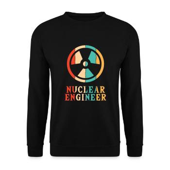 Retro Energie Uran Kernkraftwerk Kernkraft Kernkraft - Unisex Pullover - Schwarz - Vorne - Alina (178cm) & Michal (187cm)