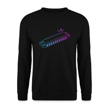 Harpe à bouche Harmoniste Harmoniciste Professionnel - Sweat-shirt Unisexe - noir - Devant - Alina (178cm) & Michal (187cm)