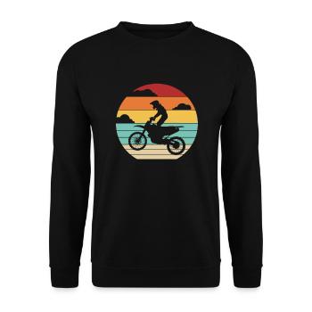 Retro Motorcycle Racing Supermoto Riders Motocross - Unisex Sweatshirt - black - Front - Alina (178cm) & Michal (187cm)