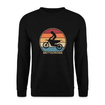 Retro Motorcycle Racing Supermoto Riders Motocross - Unisex Sweatshirt - black - Front - Alina (178cm) & Michal (187cm)