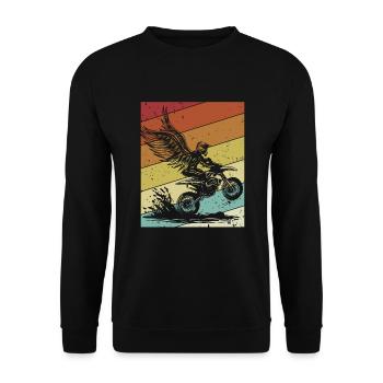 Retro Racing Supermoto Motorcycle Riders Motocross - Unisex Sweatshirt - black - Front - Alina (178cm) & Michal (187cm)