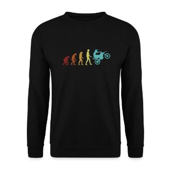 Motocross Evolution Supermoto Motorcycle Racing - Unisex Sweatshirt - black - Front - Alina (178cm) & Michal (187cm)