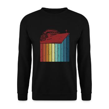 Retro Kreuzfahrtschiff Passagierschiff Passagiere - Unisex Pullover - Schwarz - Vorne - Alina (178cm) & Michal (187cm)