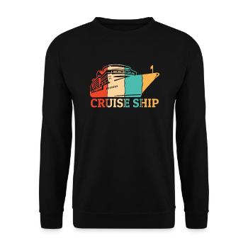 Retro Kreuzfahrtschiff Passagierschiff Passagiere - Unisex Pullover - Schwarz - Vorne - Alina (178cm) & Michal (187cm)