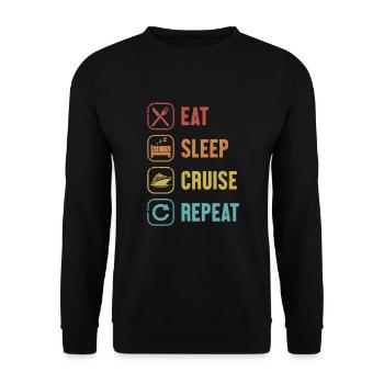 Eat Sleep Cruise Croisière répétée Croisière - Sweat-shirt Unisexe - noir - Devant - Alina (178cm) & Michal (187cm)