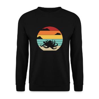Retro Cephalopoda Octopodes Octopoda Lover Octopus - Unisex Sweatshirt - black - Front - Alina (178cm) & Michal (187cm)