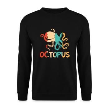 Retro Cephalopoda Octopodes Octopoda Lover Octopus - Unisex Sweatshirt - black - Front - Alina (178cm) & Michal (187cm)
