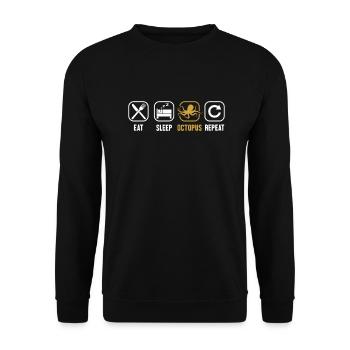 Eat Sleep Octopus Repeat Octopodes Octopoda Lover - Unisex Sweatshirt - black - Front - Alina (178cm) & Michal (187cm)