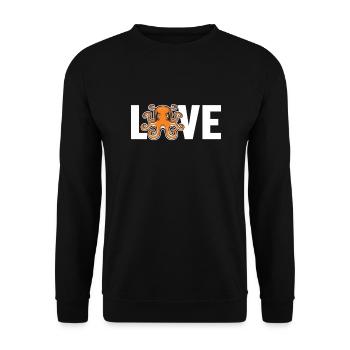 Octopus Love Octopodes Octopoda Cephalopoda Lover - Unisex Sweatshirt - black - Front - Alina (178cm) & Michal (187cm)