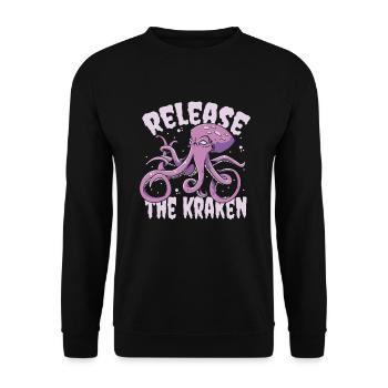 Release The Kraken Cephalopoda Octopodes Octopoda - Unisex Sweatshirt - black - Front - Alina (178cm) & Michal (187cm)