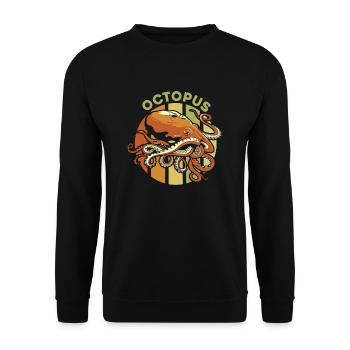 Retro Cephalopoda Octopodes Octopoda Lover Octopus - Unisex Sweatshirt - black - Front - Alina (178cm) & Michal (187cm)