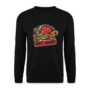 What's Kraken Cephalopoda Octopodes Octopoda - Unisex Sweatshirt - black - Front - Alina (178cm) & Michal (187cm)