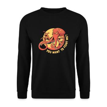 You Want To Fight Me Octopodes Octopoda - Unisex Sweatshirt - black - Front - Alina (178cm) & Michal (187cm)